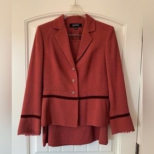 Burnt Orange Kasper Skirt Suit